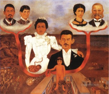 Frida Kahlo Painting - Mis abuelos Mis padres y yo feminismo Frida Kahlo